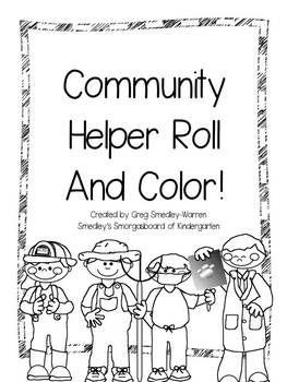 Preview of Community Helpers Roll and Color FREEBIE!