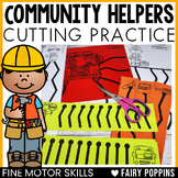 Community Helpers Cutting Practice - Scissor Skills Worksheets