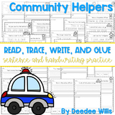 Community Helpers Sentence Writing Read, Trace, Glue, and Draw