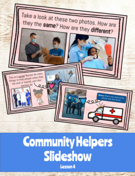 Preview of Community Helpers Slideshow- Lesson 4 (Healthcare)