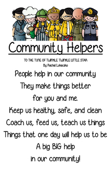 Preview of Community Helpers Song or Poem