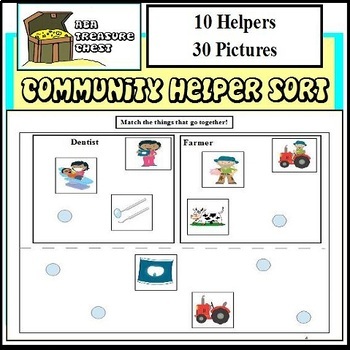 Preview of Community Helpers Sort, Autism, ABA