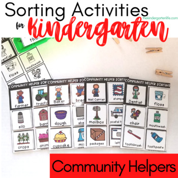 Preview of Community Helpers Sorting Activities for Kindergarten