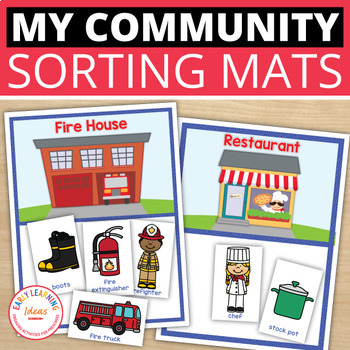 Preview of Community Helpers Sorting & Categorizing Activity | Sorting Mats and Pocket Book