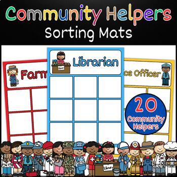 Preview of Community Helpers Sorting Mats: Job Exploration & Career, End of Year Activities