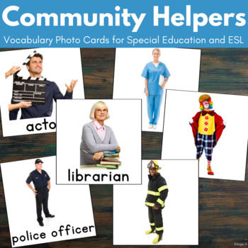 Preview of Community Helpers Speech Therapy Picture Cards | Careers | Jobs and Occupations