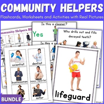 Preview of Community Helpers Speech Therapy Worksheets and Activities | Labor Day