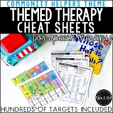 Community Helpers Themed Cheat Sheets for Speech Therapy