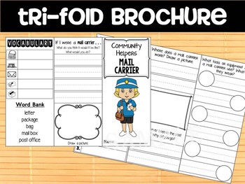 Preview of Community Helpers Tri-fold  Graphic Organizers : Mail Carrier