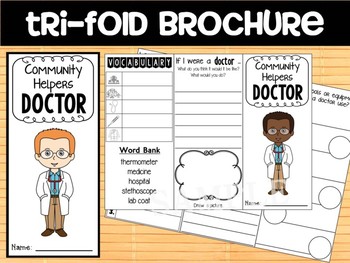Preview of Community Helpers Tri-fold and Graphic Organizers : Doctor : trifold