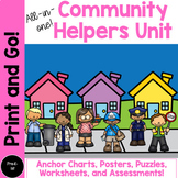 Community Helpers Unit | Anchor Charts, Posters, Worksheet