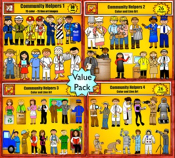 Preview of Community Helpers Value Bundle Clip Art by Charlotte's Clips