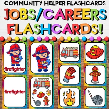 Preview of Community Helpers Vocabulary Card Activities - Job Education Career Exploration