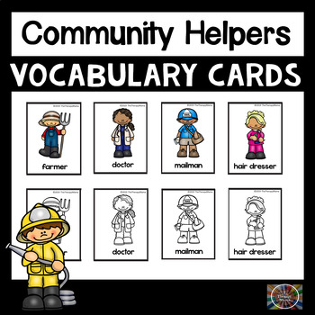 Community Helpers Vocabulary Picture Cards by The Therapy Mama | TPT