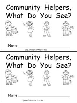 Preview of Community Helpers What Do You See Kindergarten Emergent Reader book