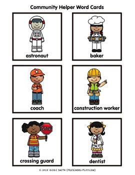 Community Helper Word Cards by Gigi Smith | Teachers Pay ...