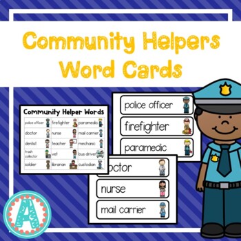 Community Helpers Word Cards by Mrs A's Room | Teachers Pay Teachers
