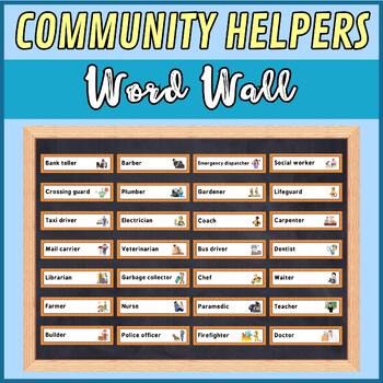 Preview of Community Helpers Word Wall Bulletin Board - Labor Day English Vocabulary