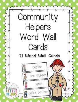 Community Helpers Word Wall Cards by Enchanting Little Minds | TpT