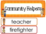 Community Helpers Word Wall Weekly Theme Bulletin Board Labels.