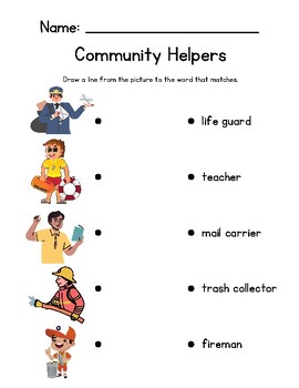 Community Helpers Worksheet FREEBIE by EDUwithEmily | TPT