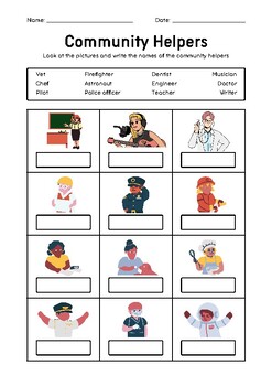 Community Helpers Worksheet: Match the Helpers and Pictures by KASSIM ...