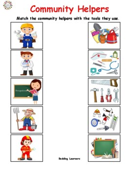 Community Helpers Worksheet (Pack of 6) by Budding Learners by Navika ...
