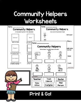 Preview of Community Helpers Worksheets