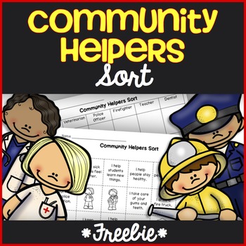 Preview of Community Helpers Worksheets: FREE Community Helpers Sort