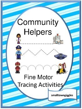 Preview of Community Helpers Worksheets Tracing Lines Preschool Fine Motor Skills