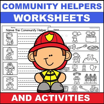 Preview of Community Helpers Worksheets and Activities Kindergarten Social Studies