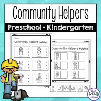 Preview of Community Helpers Worksheets for Preschool and Kindergarten