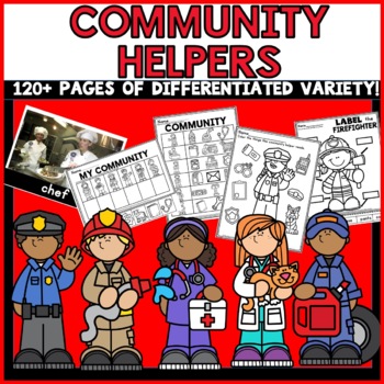Preview of Community Helpers Unit Worksheets Activities Kindergarten Preschool