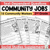Community Helpers Worksheets with text dependent questions