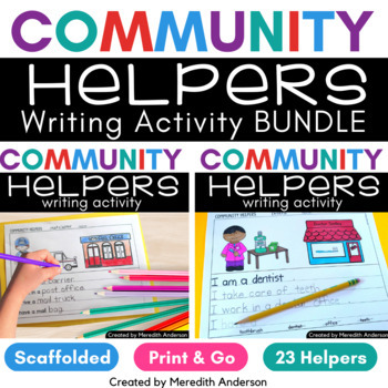 Preview of Community Helpers Worksheets Writing Activities BUNDLE: 23 Community Helpers