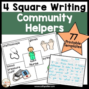 Preview of Community Helpers Writing Prompts Kindergarten First Grade Writing Templates