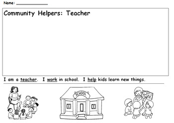 Preview of Community Helpers Writing Tasks
