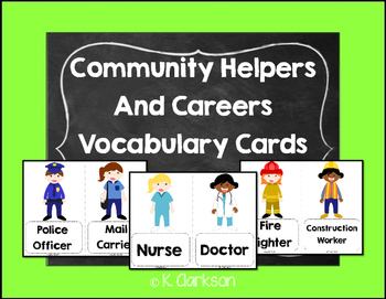 Preview of Community Helpers and Careers Vocab Cards