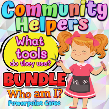 Preview of Community Helpers and Tools Powerpoint Game BUNDLE Part 1 and 2