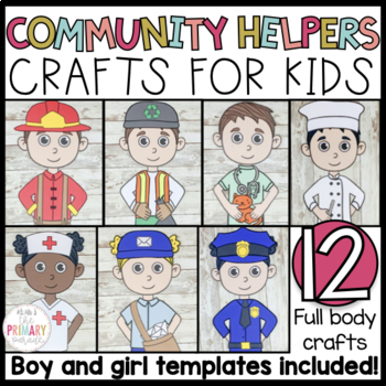 Preview of Community Helpers crafts bundle | Career Day activities