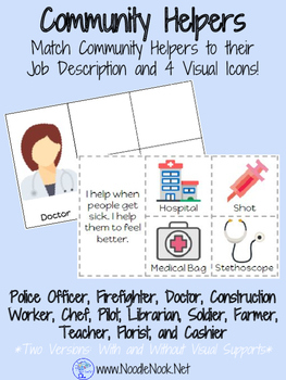 Preview of Community Helpers for Older Students (Autism Units & LIFE Skills) with Visuals!