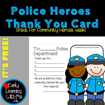 Preview of Community Hero Thank you card freebie!
