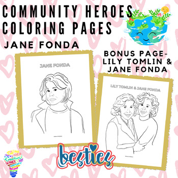 Preview of Community Heroes Coloring Pages - Jane Fonda & Lily Tomlin