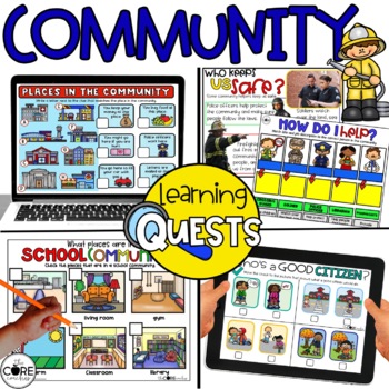Preview of Community Independent Work Bundle - Community, Helpers, Citizenship, & School
