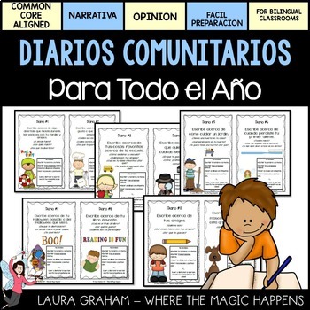 Preview of Writing journal prompts in Spanish - Diarios de Escritura en Español