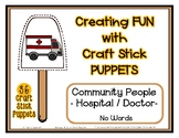 Community People - Hospital Doctor - Craft Stick Puppets -