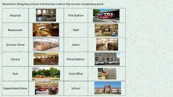 Preview of Community Places Drag-And-Drop Sort Activity for Distance Learning