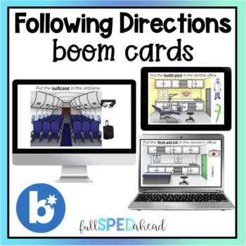 Preview of Community Places Following Directions Boom™ Cards Activity