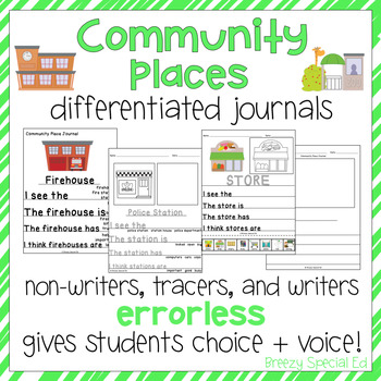 Preview of Community Places- Leveled Journal Writing for Special Education