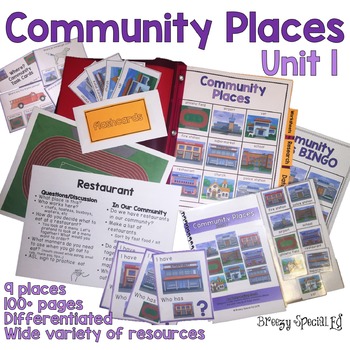 Preview of Community Places Mega Unit for Special Education: Unit 1 for special education